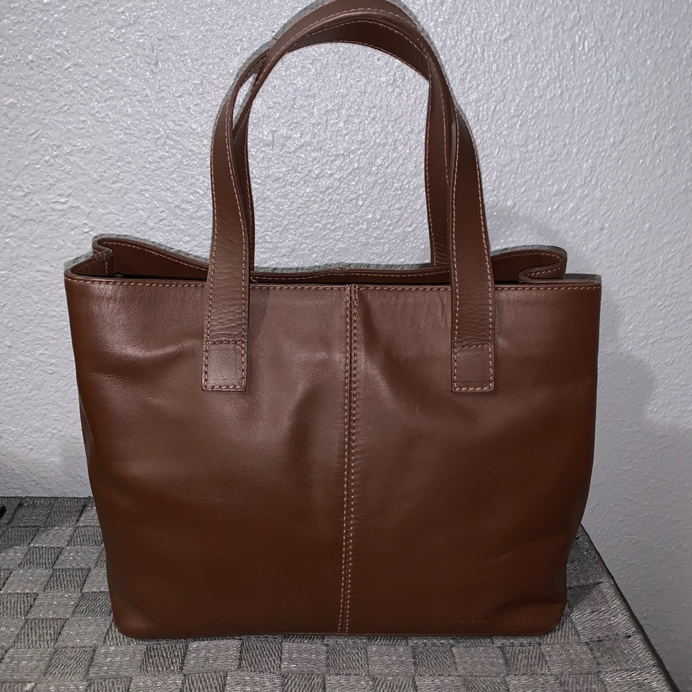 Elegant Able Brown Leather Tote Bag